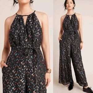 Eva Franco Anthropologie Black With Colorful Dots Jumpsuit